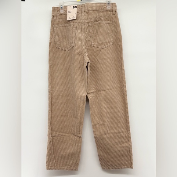 NWT "So" High Rise Straight Leg Corduroy Pants Beige 100% Cotton - Picture 2 of 8